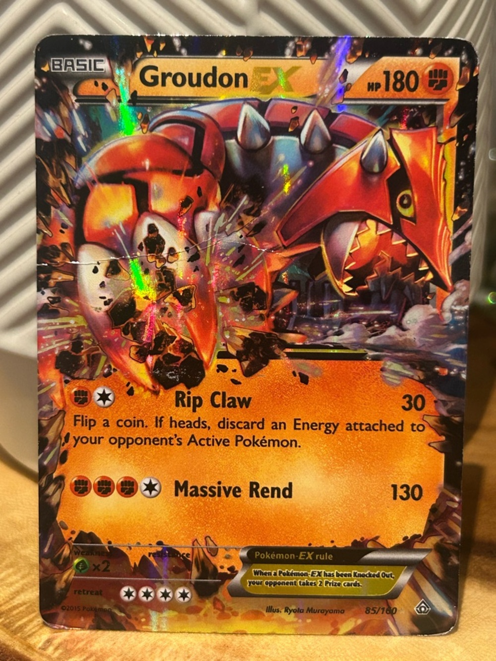 Pokémon Groudon EX 2015 Holo Rare, Collectible, Fan Favorite